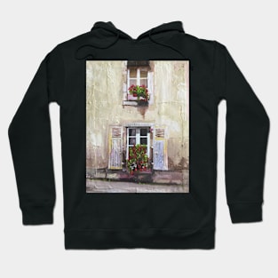 Shutters and Flowers, France Hoodie